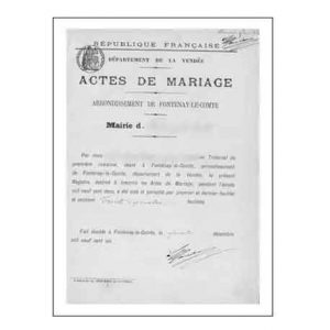 TRADUCTION ACTE DE MARIAGE